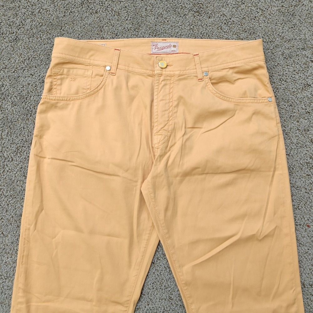 MARCO PESCAROLO Mens Pants 35 Peach Cotton Silk Quiet Luxury - Picture 3 of 16
